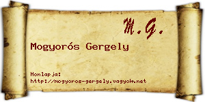 Mogyorós Gergely névjegykártya